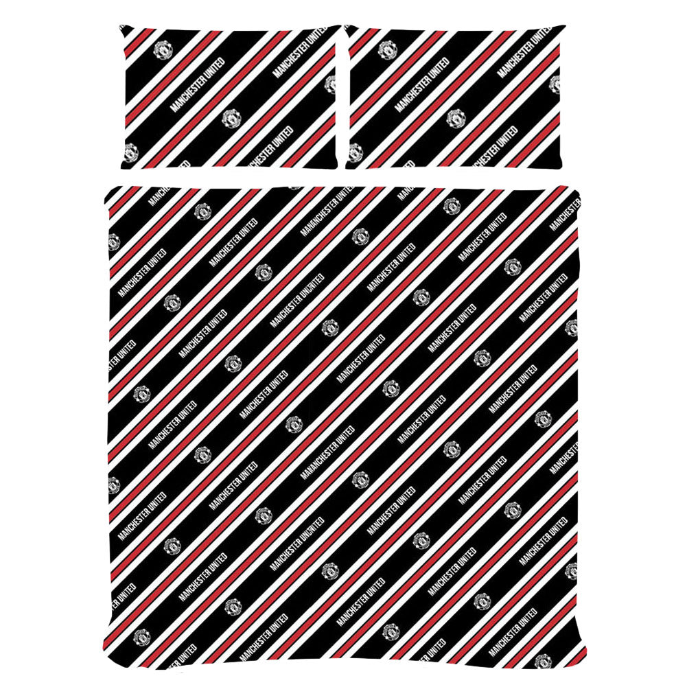 Manchester United FC Core Stripe Double Duvet Set: 2 - Bedroom By Manchester United
