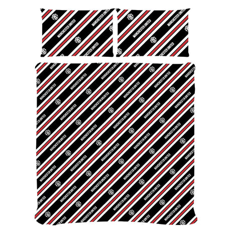 Manchester United FC Core Stripe Double Duvet Set: 2 - Bedroom By Manchester United