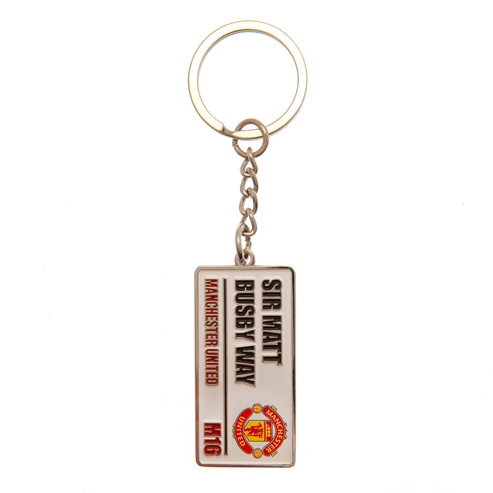 Manchester United FC Embossed Street Sign Keyring: 3 - Keyrings By Manchester United