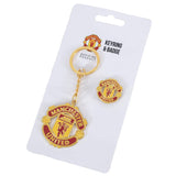 Manchester United FC Keyring & Badge Set: 4 - Keyrings By Manchester United