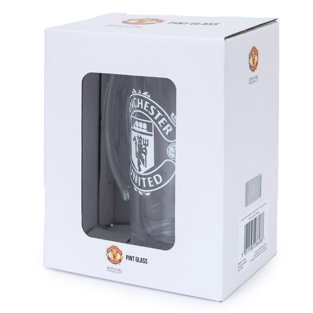 Manchester United FC Mono Crest Stein Glass Tankard: 2 - Beer Glasses By Manchester City