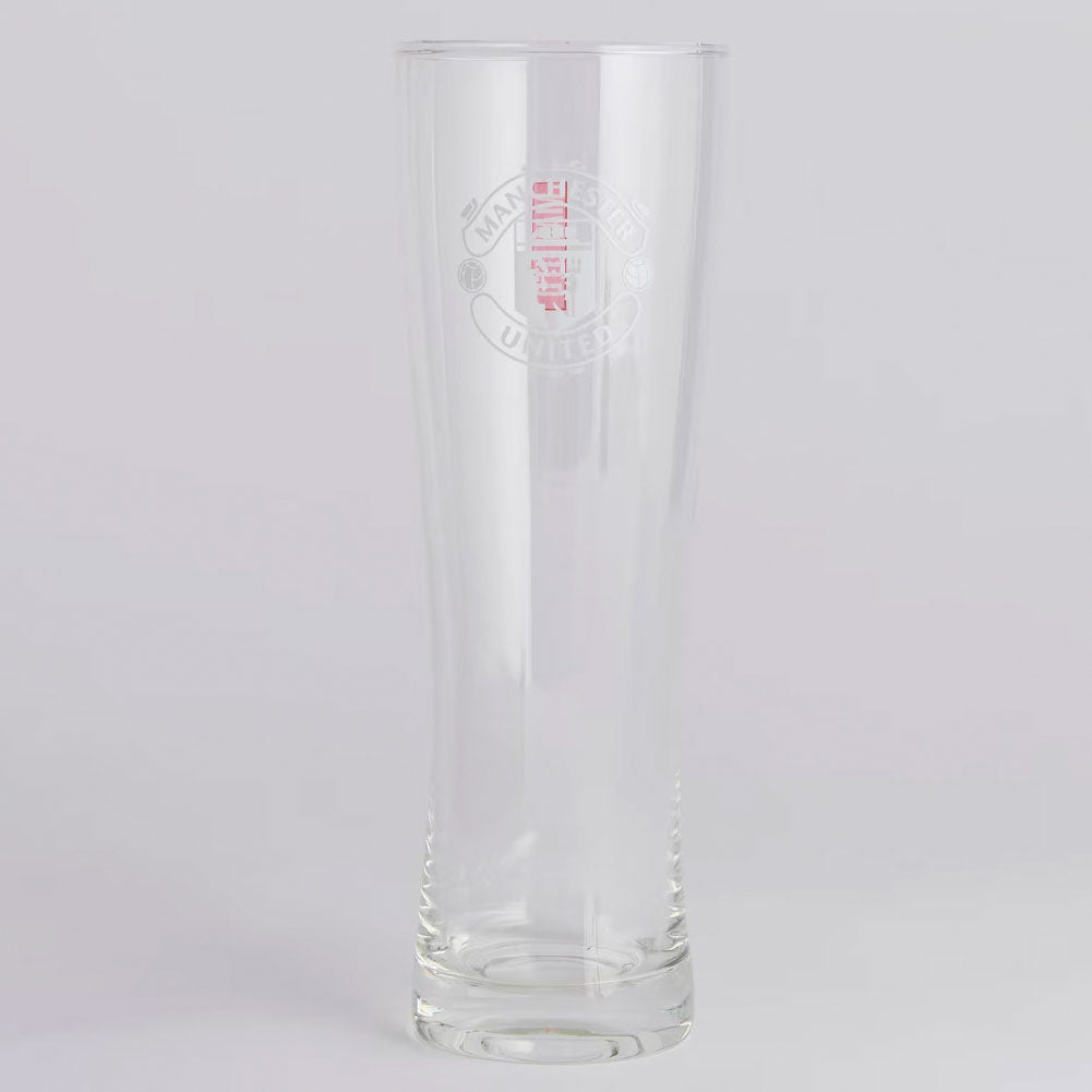 Manchester United FC Mono Crest Tall Beer Glass: 1 - Beer Glasses By Manchester United