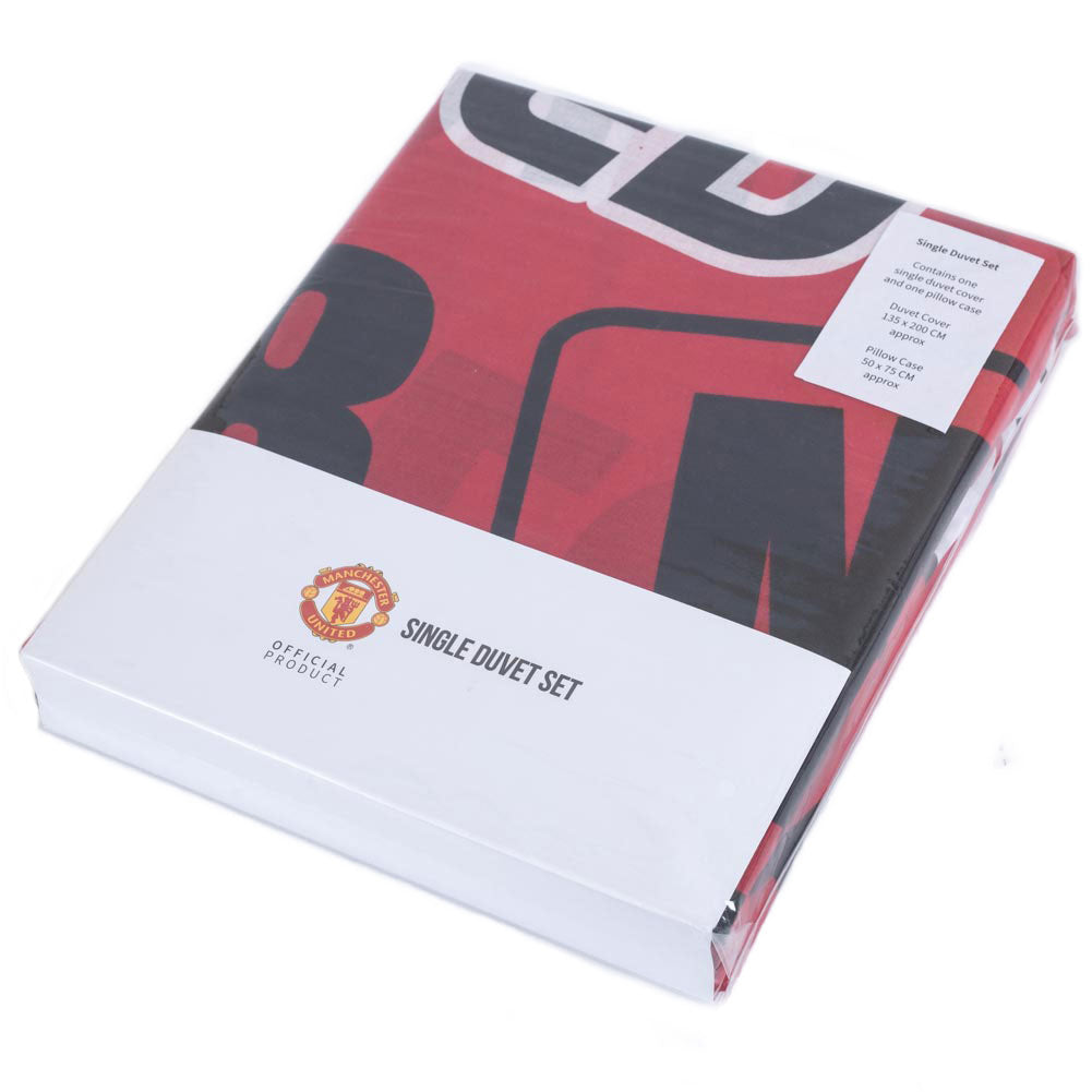 Manchester United FC Patch Single Duvet Set: 3 - Bedroom By Manchester United