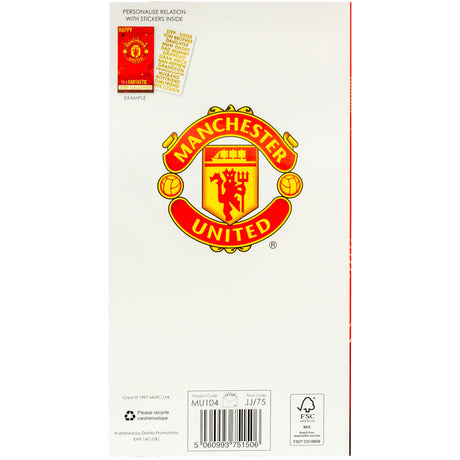 Manchester United FC Personalised Birthday Card: 5 Greeting Cards By Manchester United