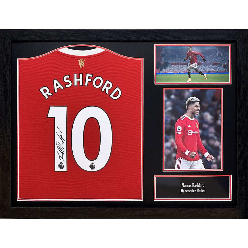 Manchester United FC Rashford Signed Shirt (Framed): 1 - Signed Memorabilia By Manchester United