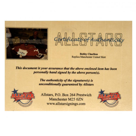 Manchester United FC Sir Bobby Charlton Signed Shirt: 4 - Signed Memorabilia By Manchester United