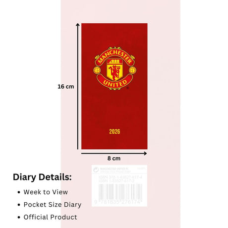 Manchester United FC Slim Diary 2026: 4 - Diaries By Manchester United
