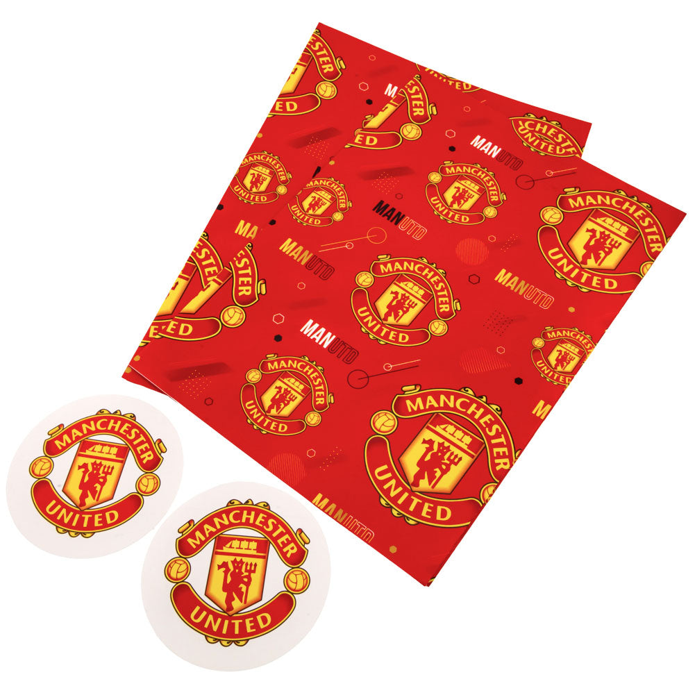 Manchester United FC Text Gift Wrap - Shop Gift Wrap & Bags At Gift Moments - 3
