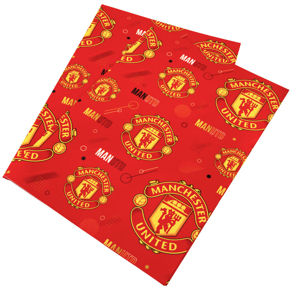 Manchester United FC Text Gift Wrap: 2 - Gift Wrap & Bags By Manchester United