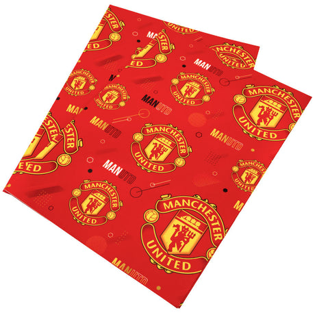 Manchester United FC Text Gift Wrap: 2 - Gift Wrap & Bags By Manchester United
