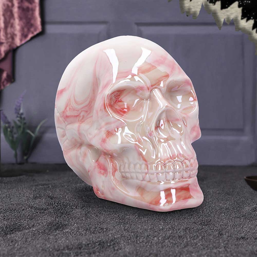 Marbellum Pink Marble Skull (Large) 13.5cm: 1 - Figures & Collectables By Gift Moments