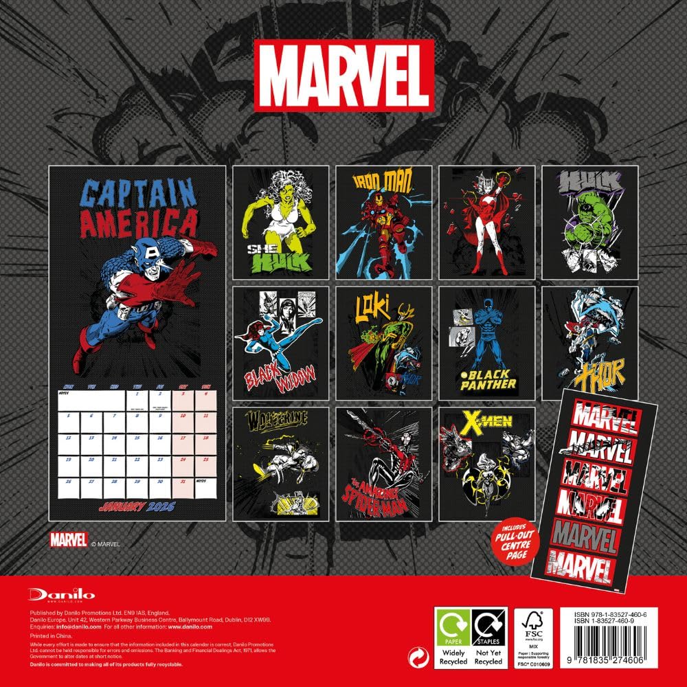 Marvel Comics Square Calendar 2026: 4 - Calendars By Marvel