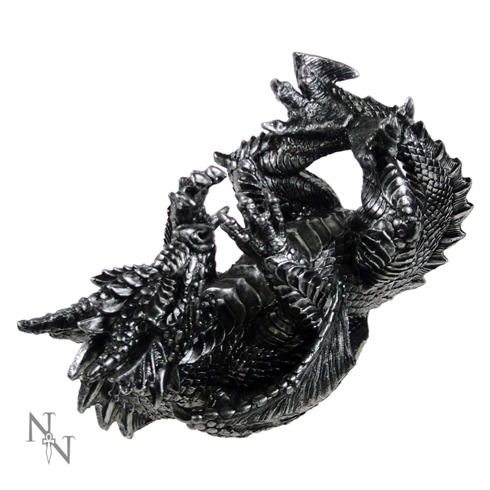 Metallic Silver Dragon Guzzler Wine Bottle Holder: 3 - Guzzlers & Wine Bottle Holders By Gift Moments