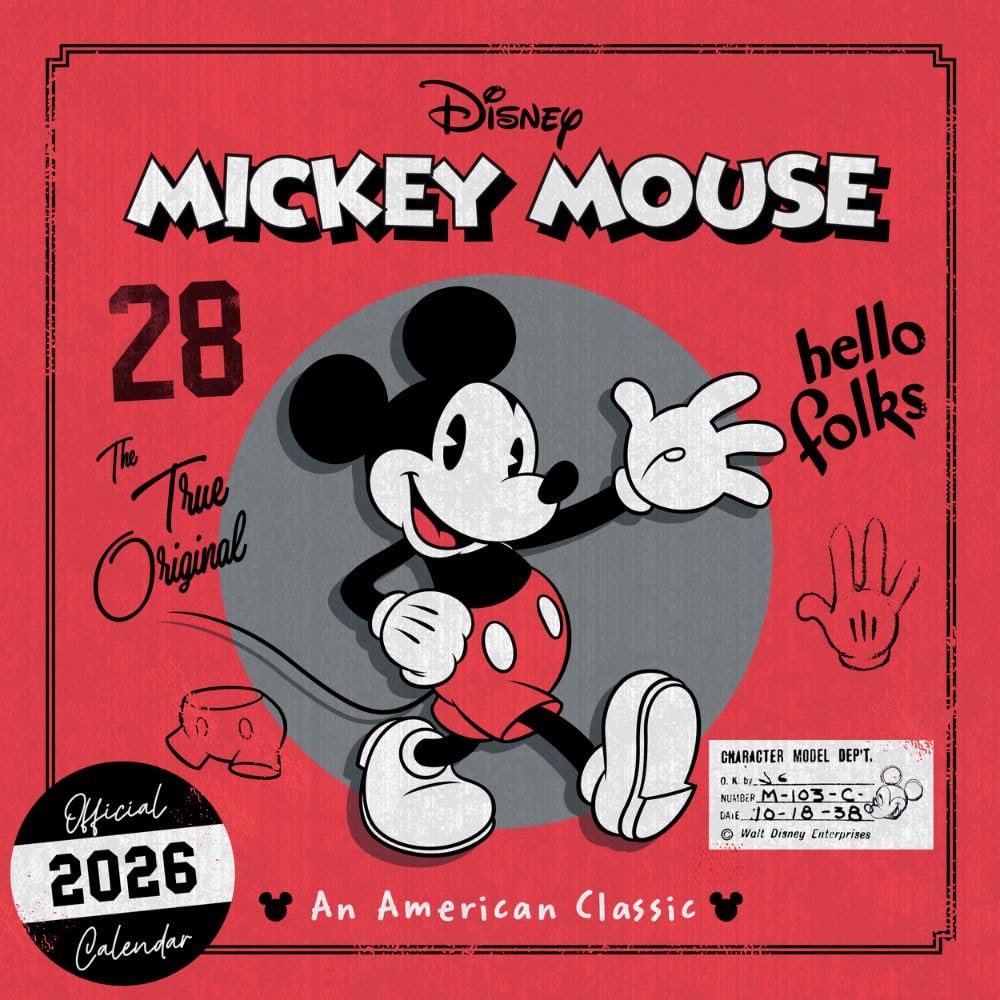Mickey Mouse Classic Square Calendar 2026: 1 - Calendars By Mickey & Minnie Mouse