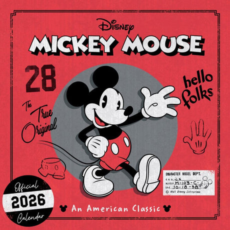 Mickey Mouse Classic Square Calendar 2026: 1 - Calendars By Mickey & Minnie Mouse