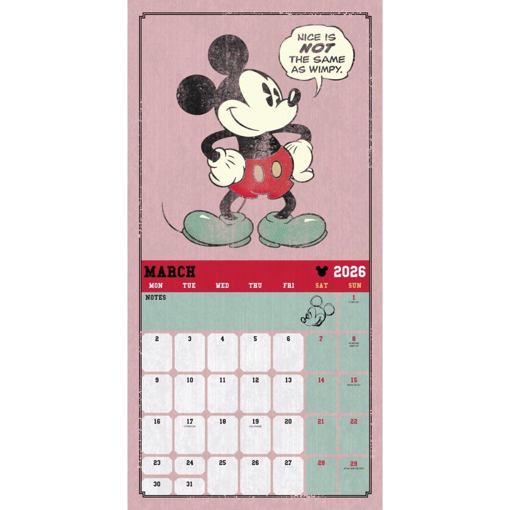 Mickey Mouse Classic Square Calendar 2026: 2 - Calendars By Mickey & Minnie Mouse