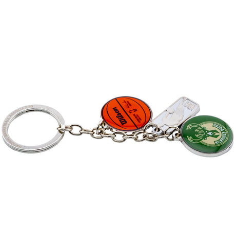 Milwaukee Bucks Charm Keyring: 2 Keyrings By American Sports