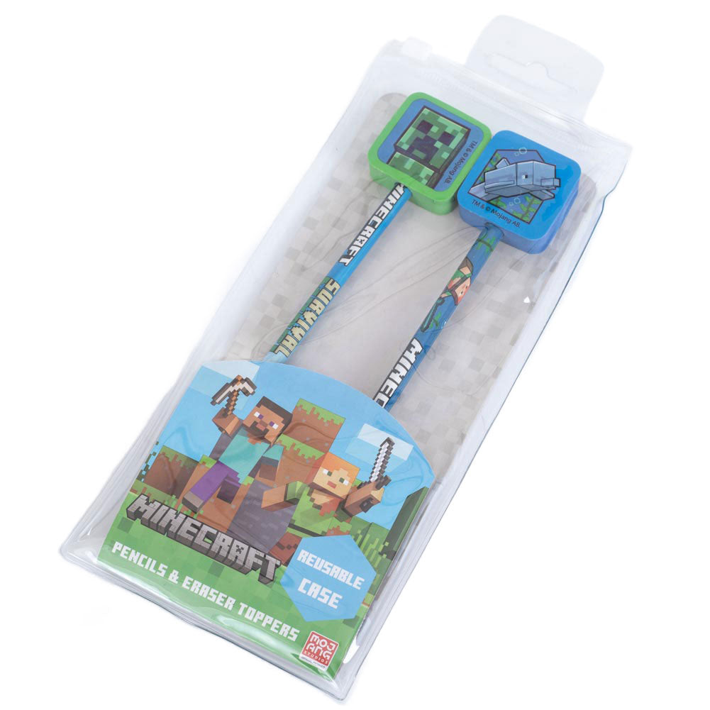 Minecraft 2pk Pencil & Topper Set: 3 - Pens & Pencils By Minecraft