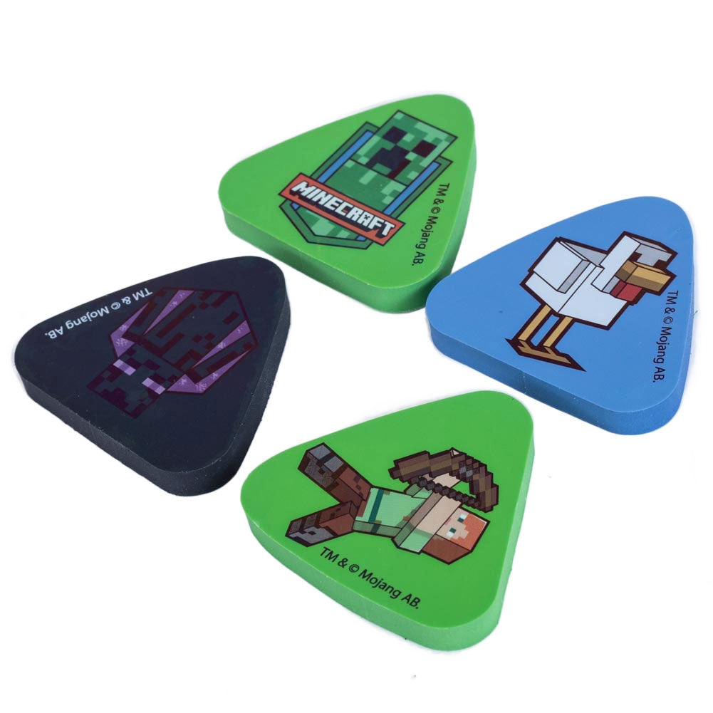 Minecraft 4pk Eraser Set: 1 - Pencil Cases & Sets By Minecraft