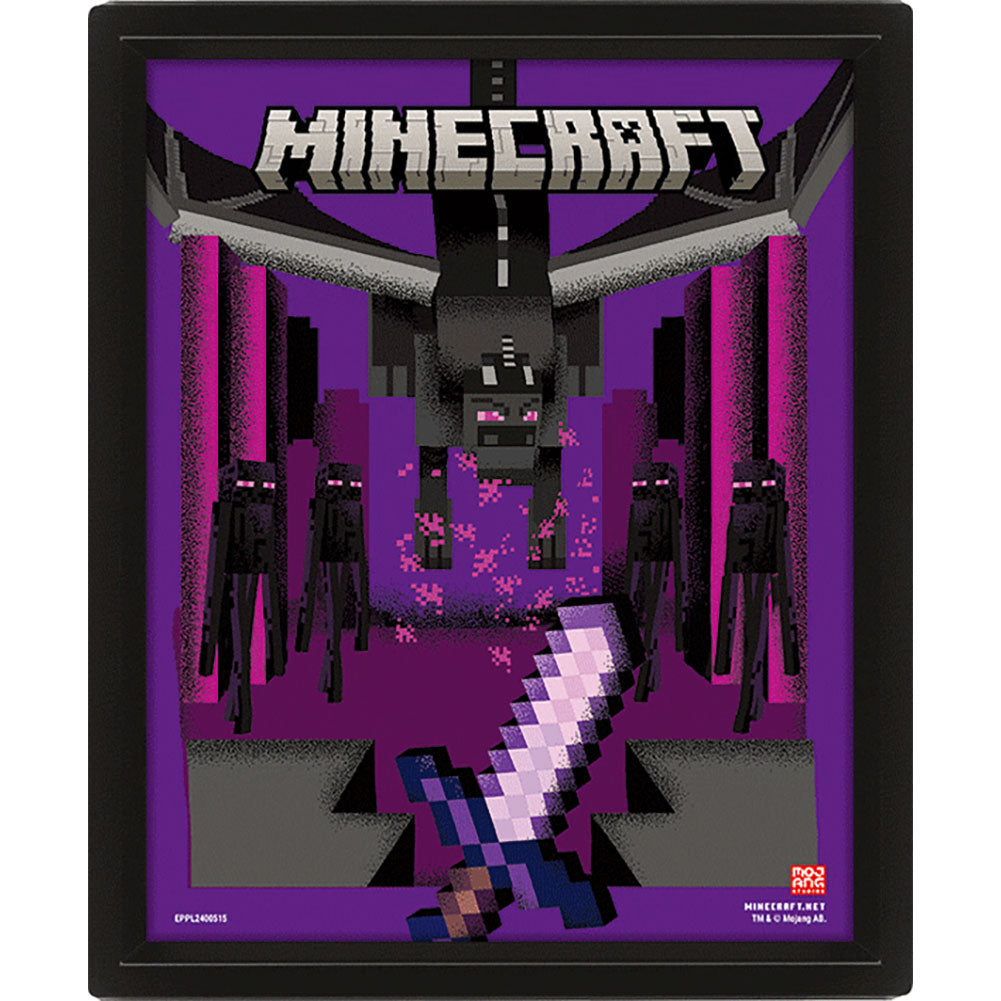 Minecraft Dragon Duel Framed 3D Picture: 3 - Framed Prints By Minecraft