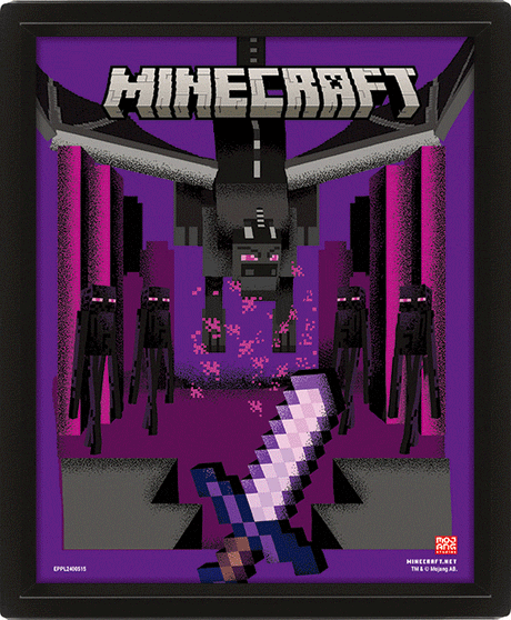 Minecraft Dragon Duel Framed 3D Picture: 1 - Framed Prints By Minecraft