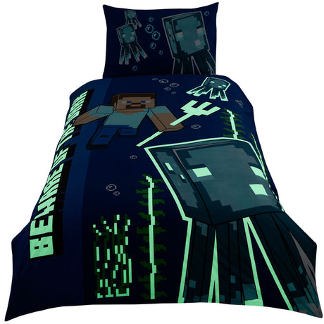 Minecraft Glow in the Dark Single Duvet Set: 2 - Bedroom By Minecraft