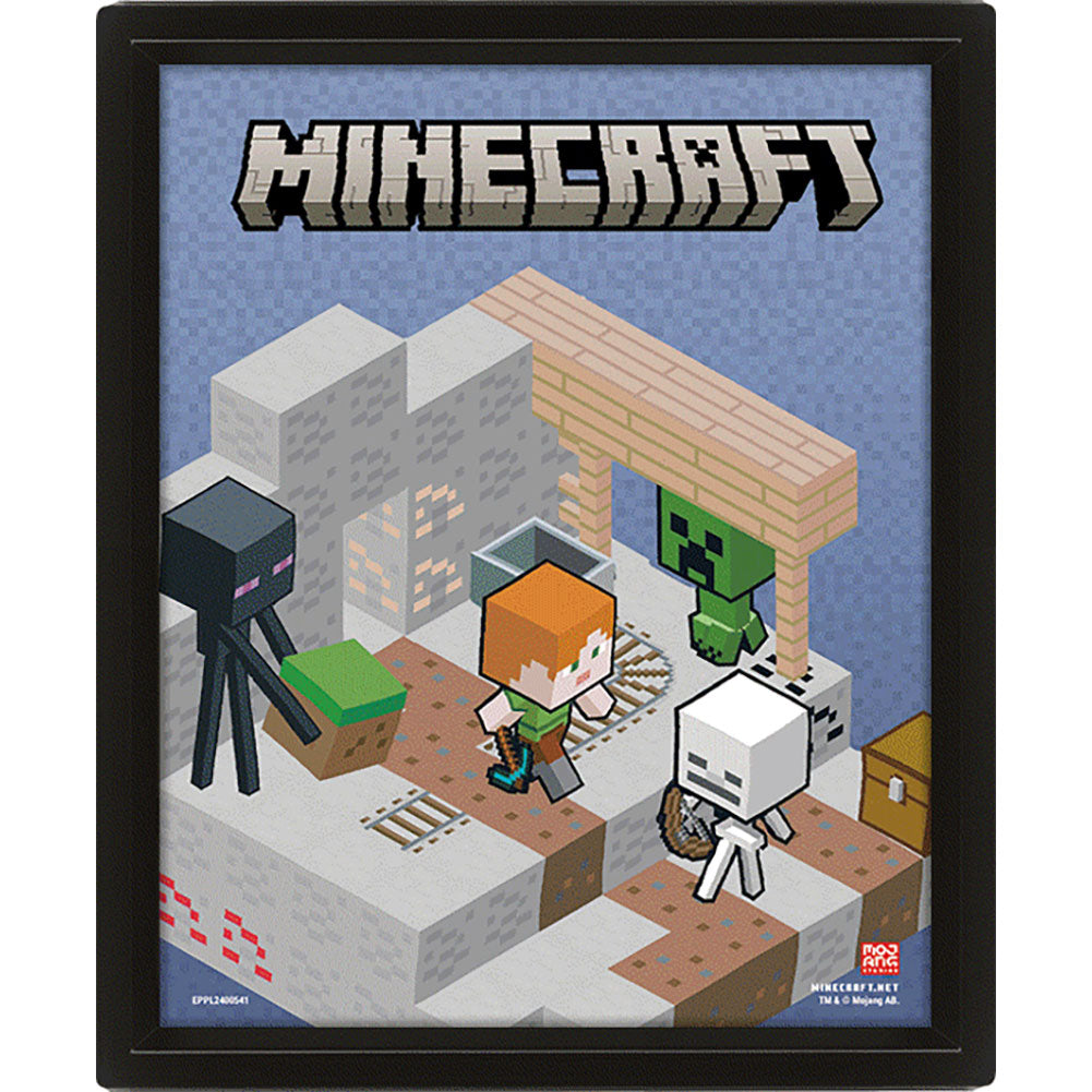 Minecraft Terrain Framed 3D Picture: 2 - Framed Prints By Minecraft