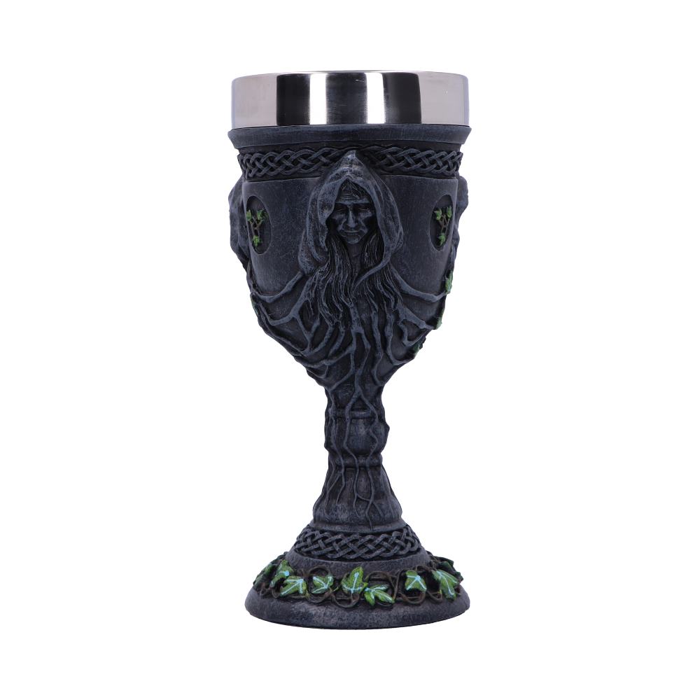 Mother Maiden and Crone Chalice Bronze Triple Goddess Wine Glass: 4 - Goblets & Chalices By NN Designs