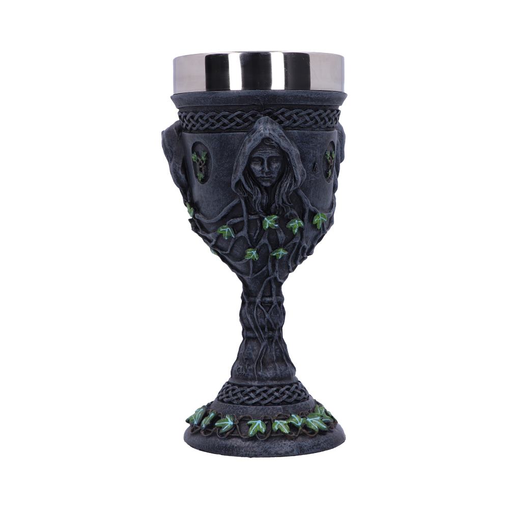 Mother Maiden and Crone Chalice Bronze Triple Goddess Wine Glass: 3 - Goblets & Chalices By NN Designs