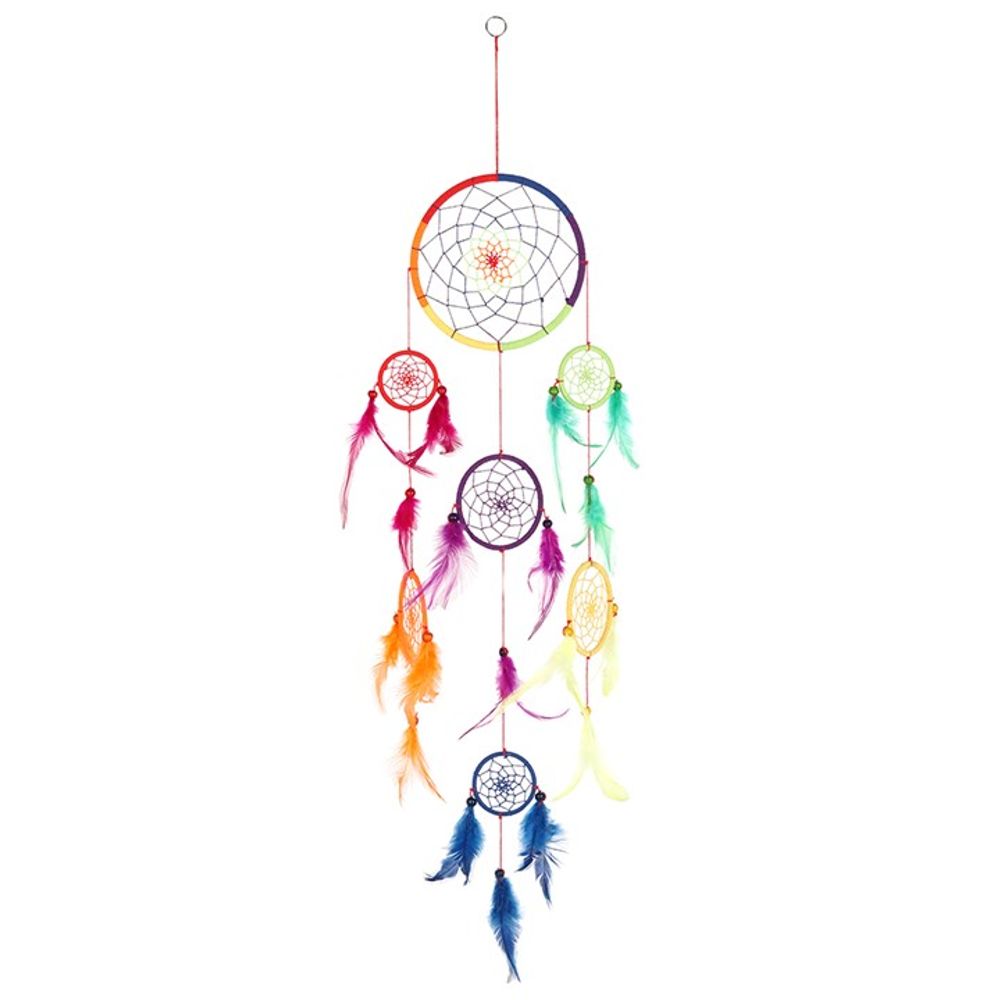 Multi Rainbow Dreamcatcher 90cm: 1 - Dreamcatchers By Gift Moments