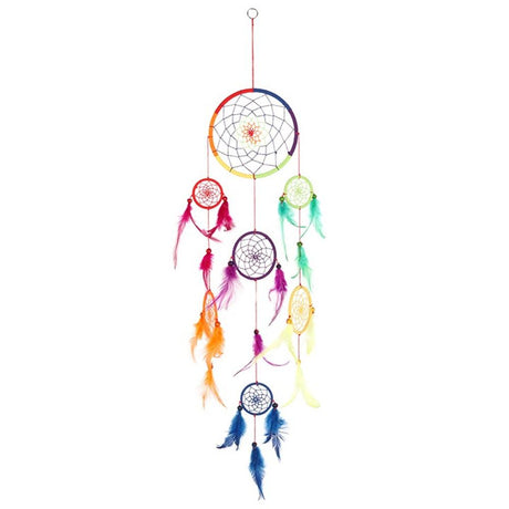 Multi Rainbow Dreamcatcher 90cm: 1 - Dreamcatchers By Gift Moments