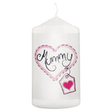 Mummy Heart Stitch Pillar Candle: 2 - Candles By Gift Moments