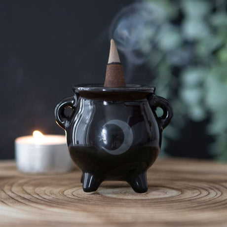 Mystical Moon Cauldron Ceramic Incense Holder: 6 - Incense Holders By Gift Moments