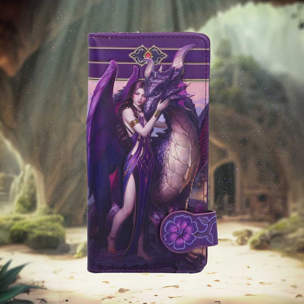 Nemesis Now James Ryman Dragon Sanctuary Embossed Purse Purple 18.5cm: 1 - Purses By James Ryman