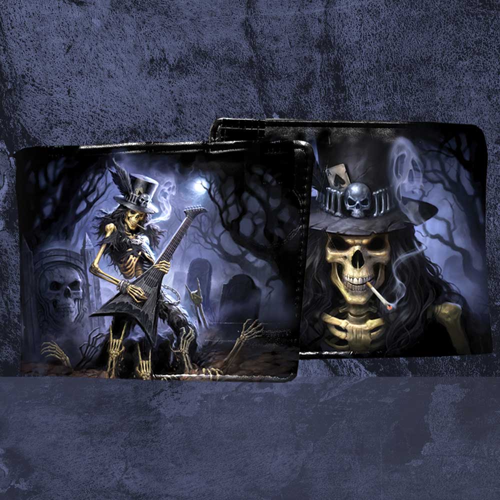 Nemesis Now James Ryman Play Dead Smoking Guitar Wallet Black 11cm: 1 - Wallets By James Ryman