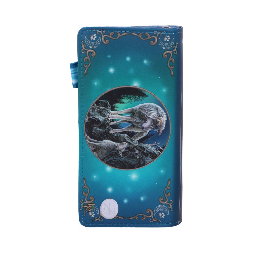Nemesis Now Lisa Parker Guidance Wolf Pup Embossed Purse Turquoise 18.5cm: 4 - Purses By Lisa Parker