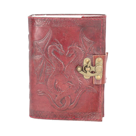 Nemesis Now Lockable Double Dragon Leather Embossed Journal: 2 - Leather Journals By Gift Moments