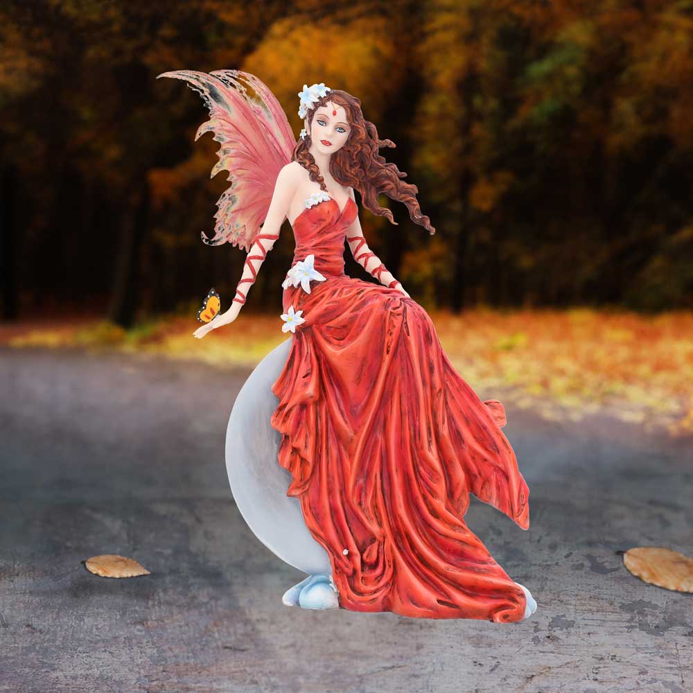 Nene Thomas Crimsonlily Red Moon Fairy and Butterfly Companion Figurine - Shop Figures & Collectables At Gift Moments