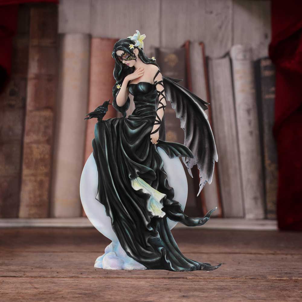 Nene Thomas Dark Skies Dark Moon Fairy and Raven Companion Figurine: 1 - Figures & Collectables By Nene Thomas