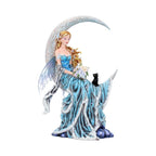 Nene Thomas Wind Moon Blue Crescent Moon Fairy and Cat Companion Figurine - Shop Figures & Collectables At Gift Moments