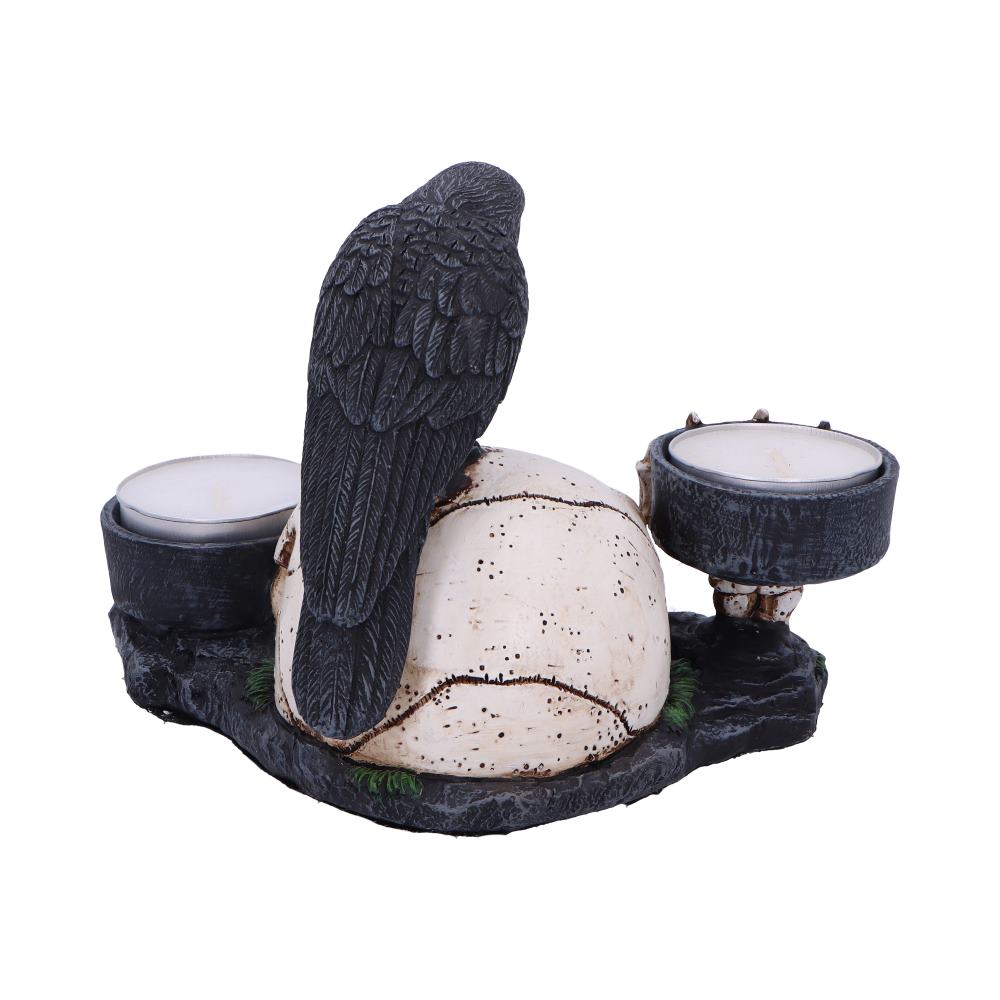 Nevermore Raven and Skull Candle Holder 15cm: 4 - Candles & Holders By Gift Moments