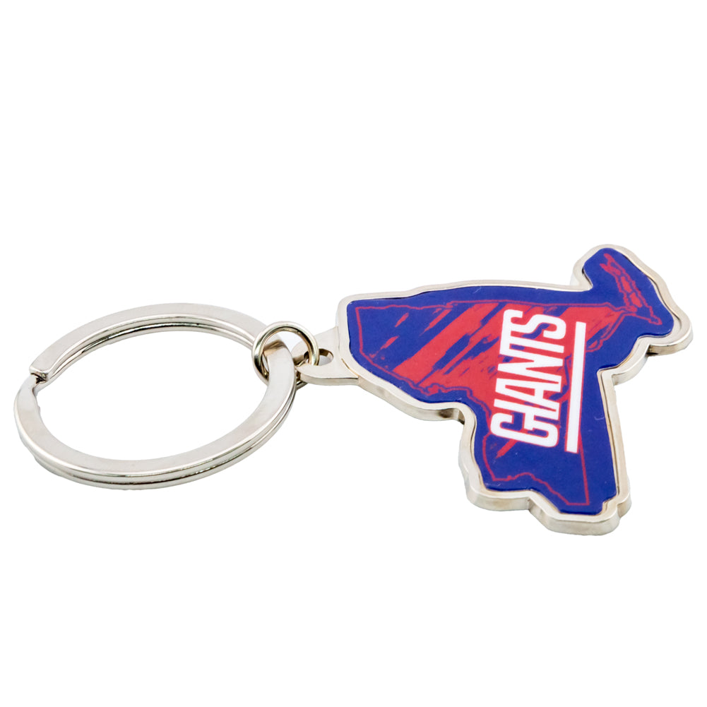 New York Giants State Shape Keyring: 2 - Keyrings By American Sports