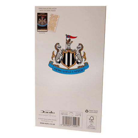 Newcastle United FC Personalised Birthday Card: 5 - Greeting Cards By Newcastle United