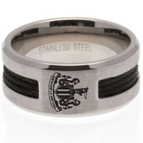 Newcastle United FC Black Inlay Ring Medium - Shop Jewellery At Gift Moments - 2