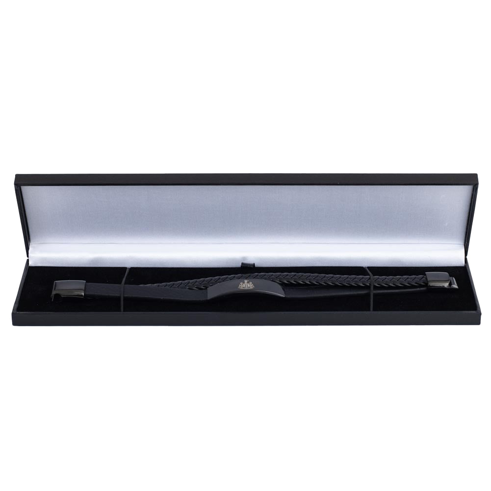 Newcastle United FC Black IP Leather Bracelet: 3 - Bracelets By Newcastle United