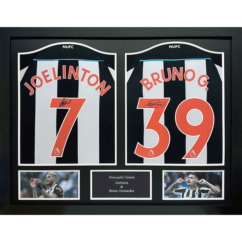 Newcastle United FC Bruno Guimaraes & Joelinton Signed Shirts (Dual Framed): 1 - Signed Memorabilia By Newcastle United