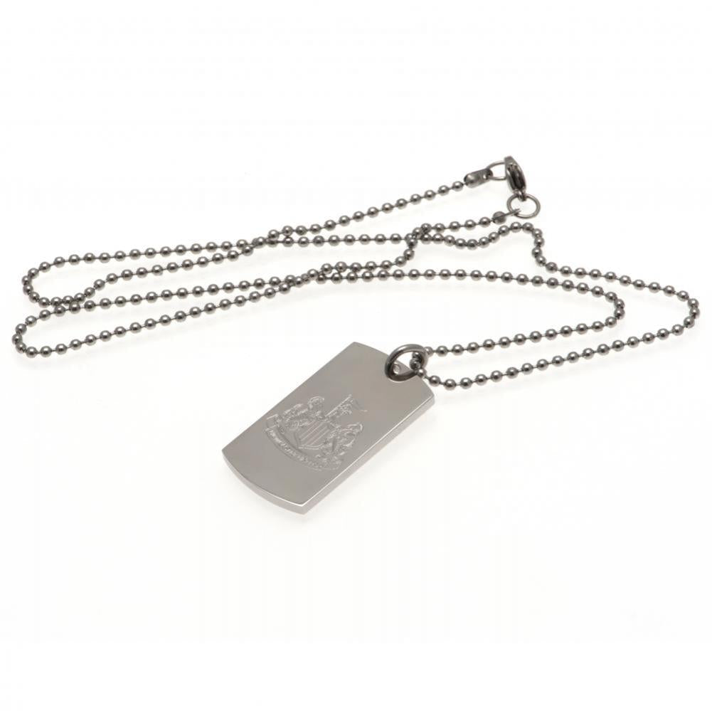 Newcastle United FC Engraved Dog Tag & Chain: 3 - Necklaces By Newcastle United