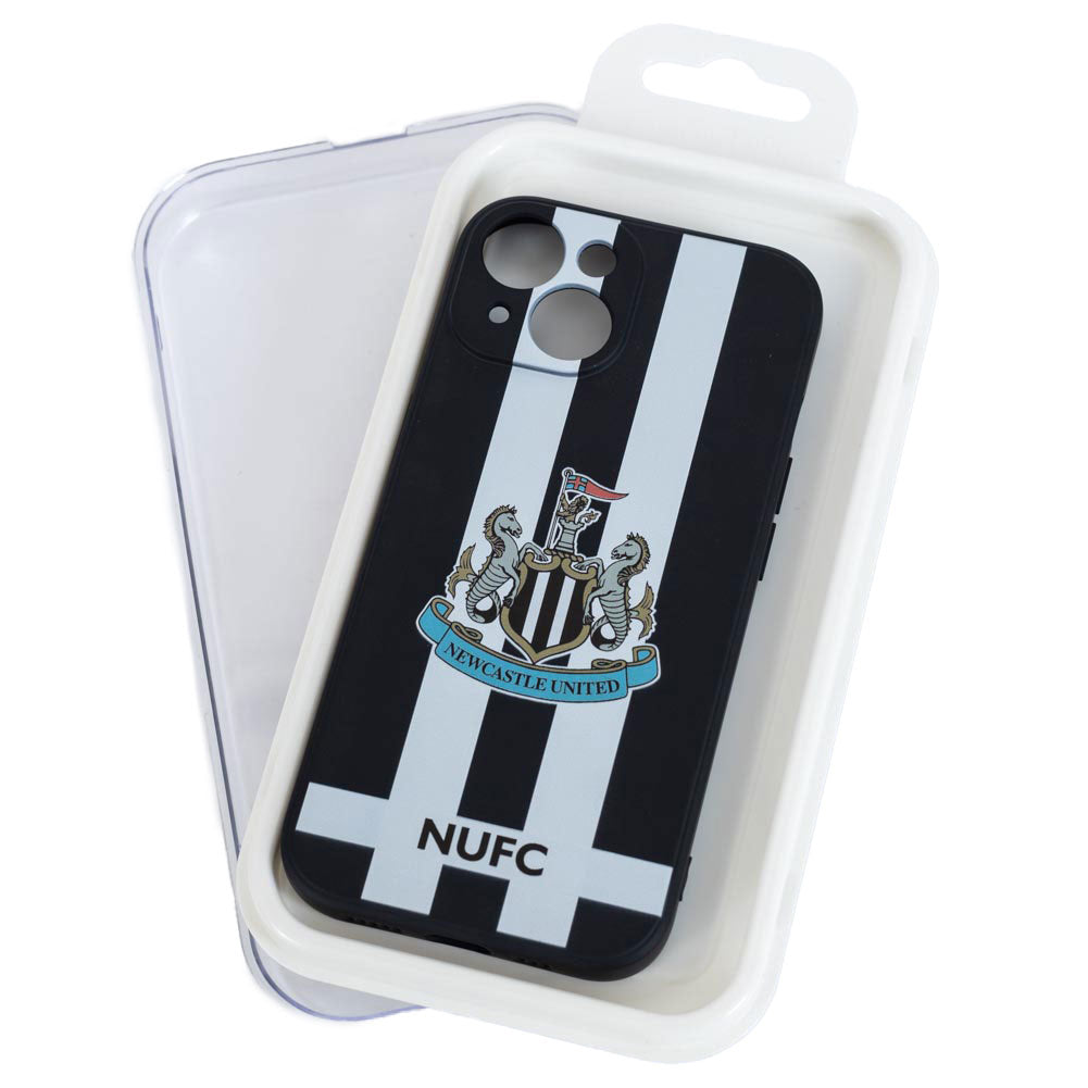 Newcastle United FC iPhone 15 Striped Silicone Case: 3 - Tech Accessories By Newcastle United