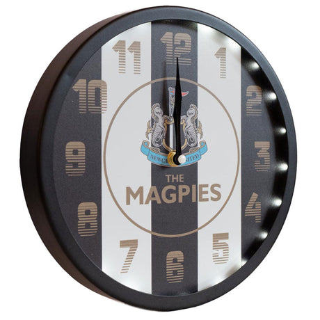 Newcastle United FC LED Stripe Wall Clock: 3 Clocks By Newcastle United