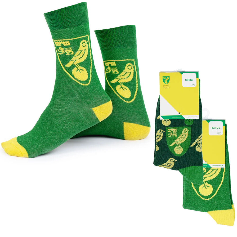 Norwich City FC Twin Pack Dress Socks 7-11: 1 - Clothing By Norwich City